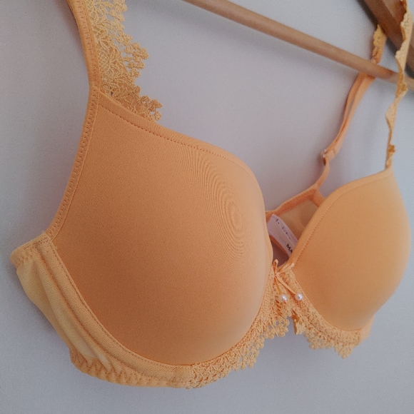 Marie Jo Christy Bra Padded Heartshape Size 32B Mango Orange - Picture 10 of 15